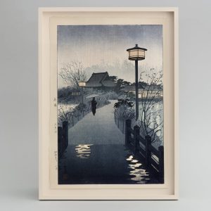 Shirō Kasamatsu: „Evening Rain, Shinobazu Pond“, Farbholzschnitt 1938
