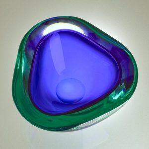Sommerso Schale / Ascher aus Glas, Murano, um 1955