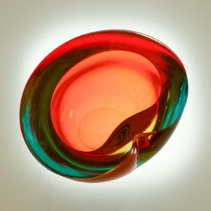 Sommerso Schale / Ascher aus Glas, Murano, um 1965