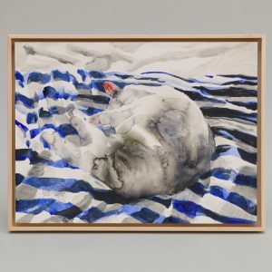 Max Diel „Tipsy Weiss Blau II“, Gouache, 2026