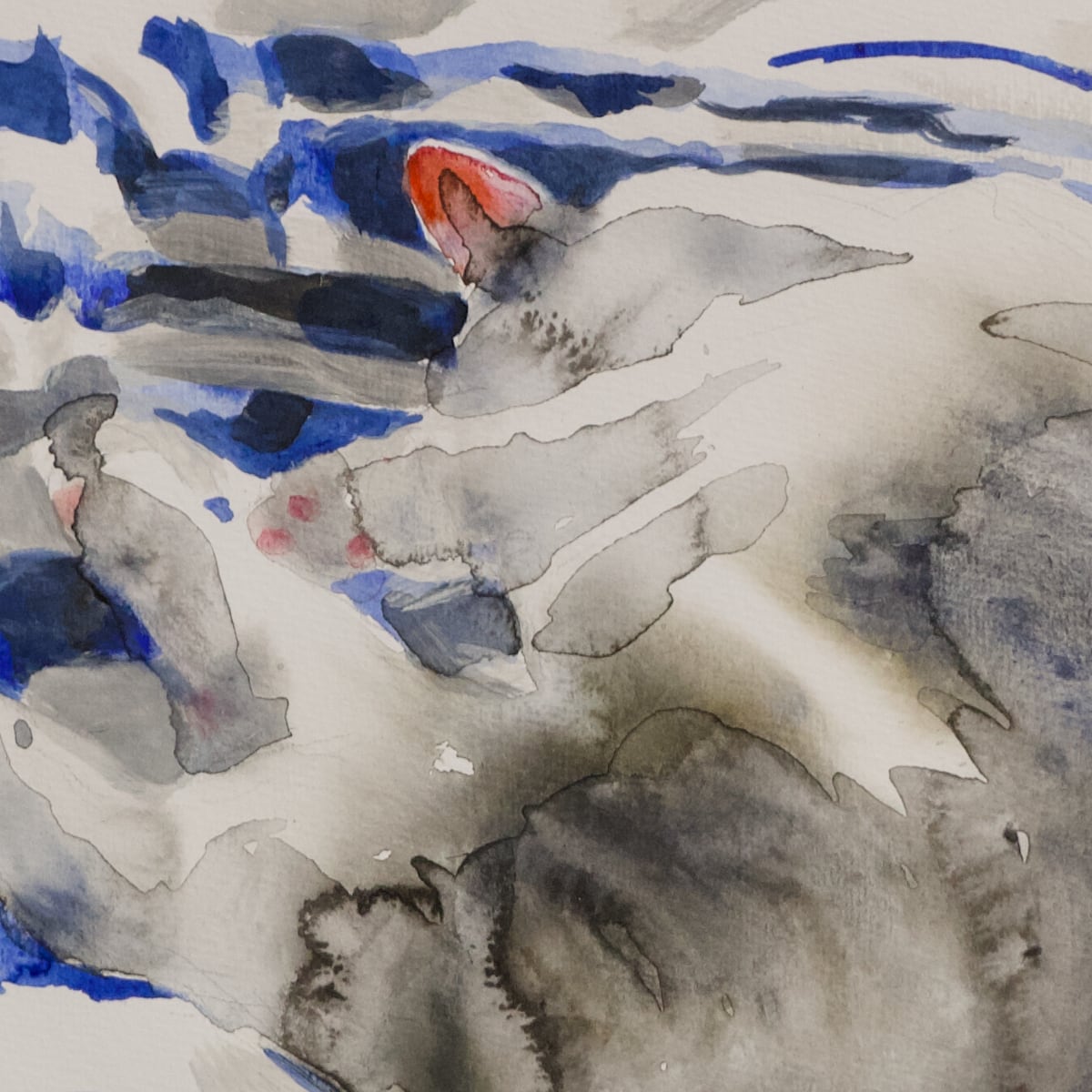 Max Diel „Tipsy Weiss Blau II“, Gouache, 2026 – Bild 2